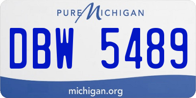 MI license plate DBW5489