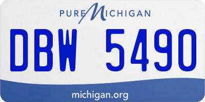 MI license plate DBW5490