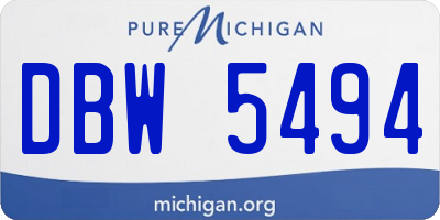 MI license plate DBW5494