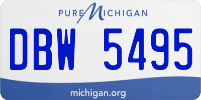 MI license plate DBW5495