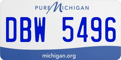 MI license plate DBW5496