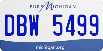 MI license plate DBW5499