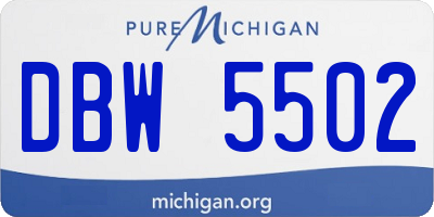 MI license plate DBW5502