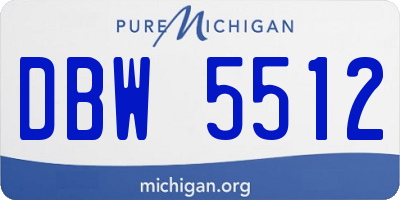 MI license plate DBW5512