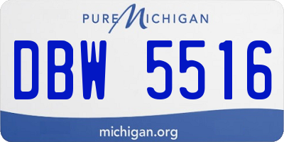 MI license plate DBW5516