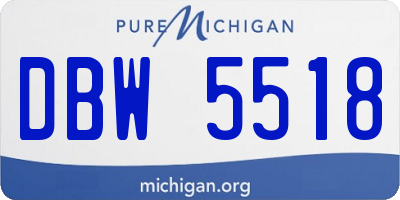 MI license plate DBW5518