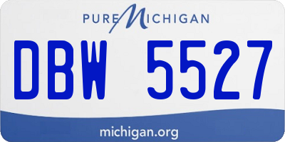 MI license plate DBW5527
