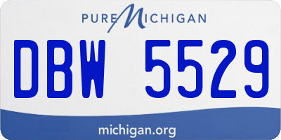 MI license plate DBW5529