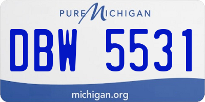 MI license plate DBW5531