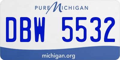 MI license plate DBW5532