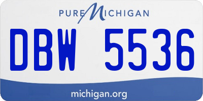 MI license plate DBW5536