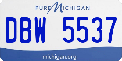 MI license plate DBW5537