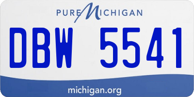 MI license plate DBW5541
