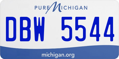 MI license plate DBW5544