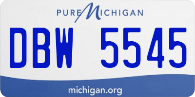 MI license plate DBW5545
