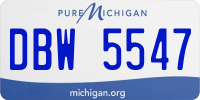 MI license plate DBW5547