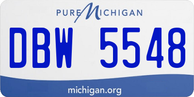 MI license plate DBW5548