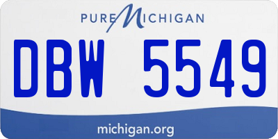 MI license plate DBW5549
