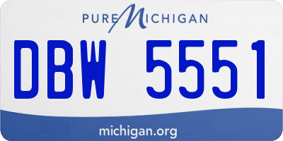 MI license plate DBW5551