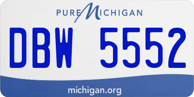 MI license plate DBW5552