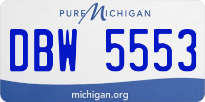 MI license plate DBW5553