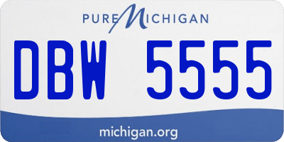 MI license plate DBW5555