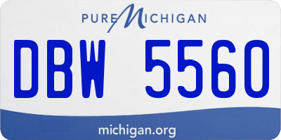 MI license plate DBW5560