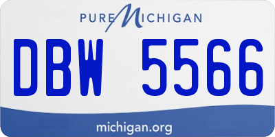 MI license plate DBW5566