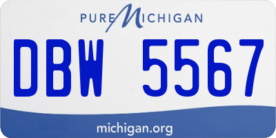 MI license plate DBW5567