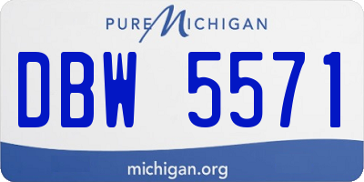 MI license plate DBW5571