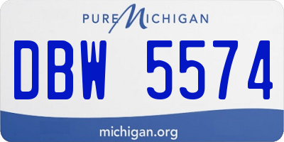 MI license plate DBW5574