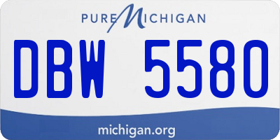 MI license plate DBW5580
