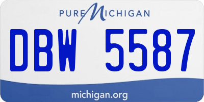 MI license plate DBW5587