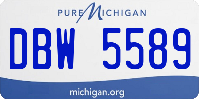 MI license plate DBW5589