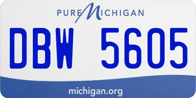 MI license plate DBW5605