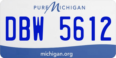 MI license plate DBW5612