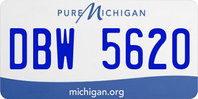 MI license plate DBW5620