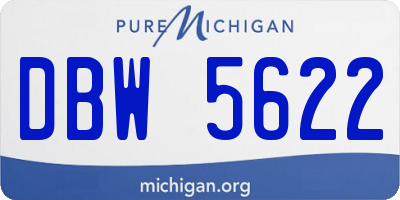 MI license plate DBW5622