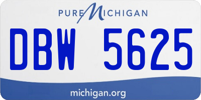 MI license plate DBW5625