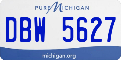 MI license plate DBW5627