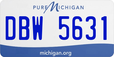 MI license plate DBW5631