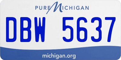 MI license plate DBW5637