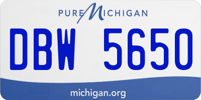 MI license plate DBW5650