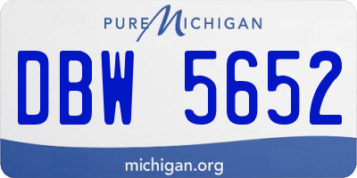 MI license plate DBW5652
