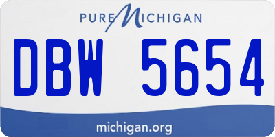 MI license plate DBW5654