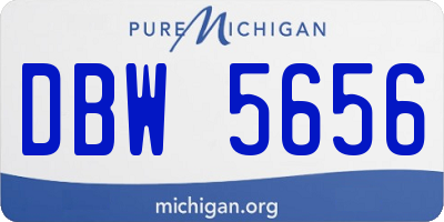 MI license plate DBW5656