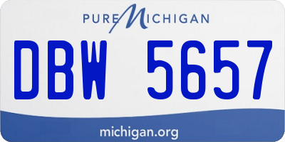 MI license plate DBW5657