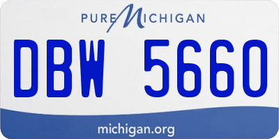 MI license plate DBW5660