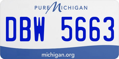 MI license plate DBW5663