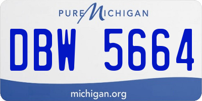 MI license plate DBW5664